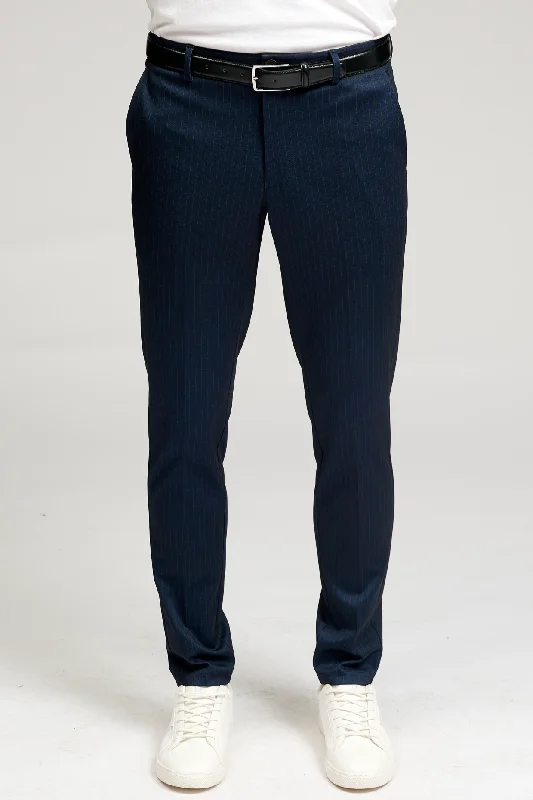 Men's Suits with Cotton LiningsDe Originale Performance Pants - Mørkeblå Stribet (Limited)