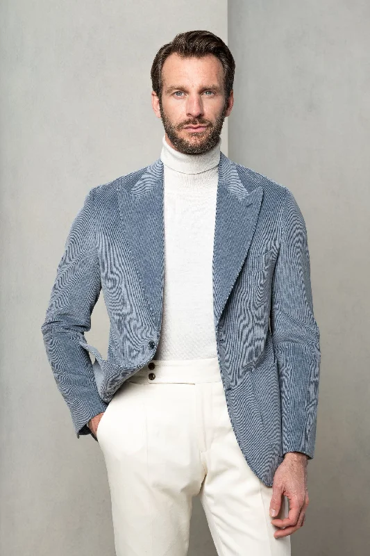 Essential Men's Business SuitsLight blue corduroy jacket "Soragna Capsule Collection" - Made in Italy