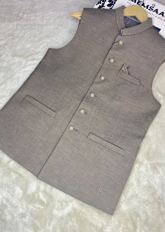 Men's Suits for Cold WeatherW-2332 Mens Beige Premium Waist Coat