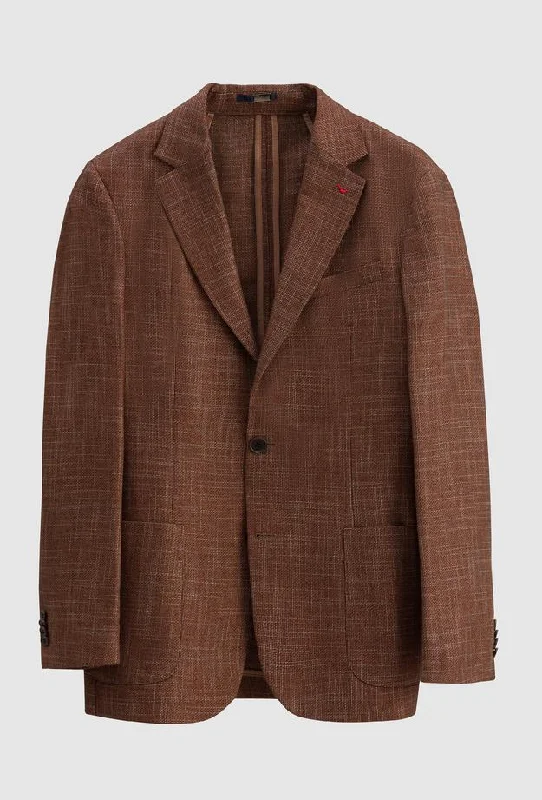 Unique Men's Made-to-Measure SuitsDs Damat Slim Fit Camel Dobby Fabric Jacket