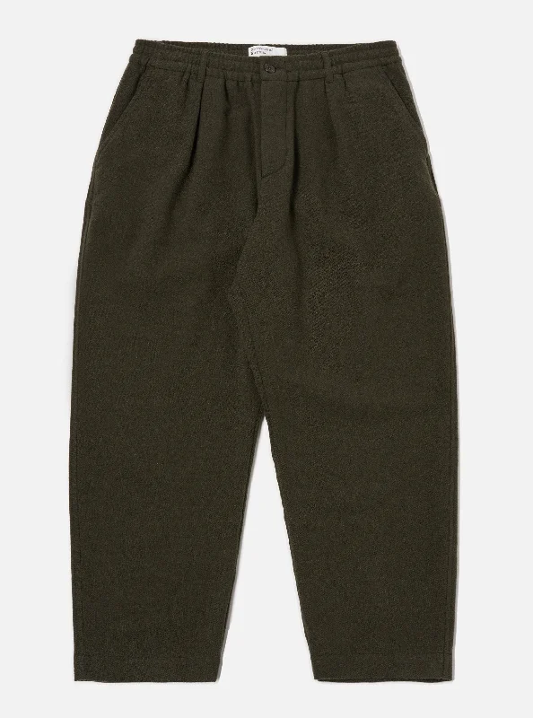 Men's Suits with Cuffed Trouser LegsUniversal Works Oxford Pant in Olive Recycled Soft Wool