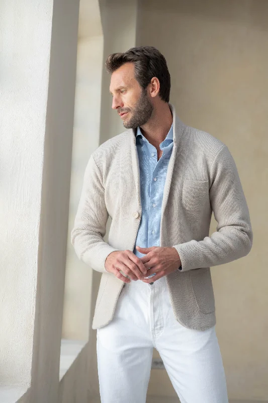 Unique Men's Made-to-Measure SuitsStone knitted jacket – wool and cashmere – Made in Italy