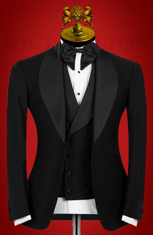 Men's Suits with Velvet FabricsScaglietti Three Piece Suit