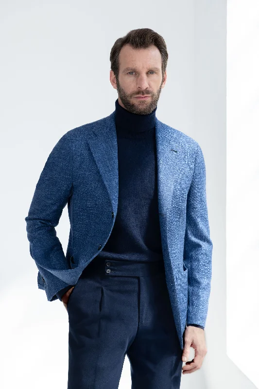 Cool Men's Modern SuitsOcean blue jacket "Neapolitan Capsule Collection" - Made in Italy