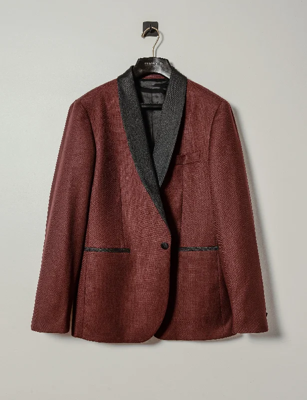 Men's Suits with Security PocketsFINAL SALE: BKT50 Dinner Jacket in Burgundy Hopsack