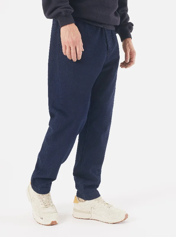 Men's Suits with Plain-Front Trouser WaistsUniversal Works Military Chino in 11oz Indigo Denim