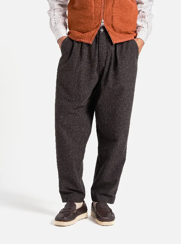 Weather-Ready Men's Water-Resistant SuitsUniversal Works Pleated Track Pant in Brown Italian Pinstripe