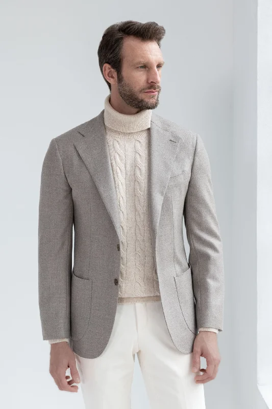 Men's Suits with Relaxed FitsBeige jacket in wool and cashmere - Made in Italy