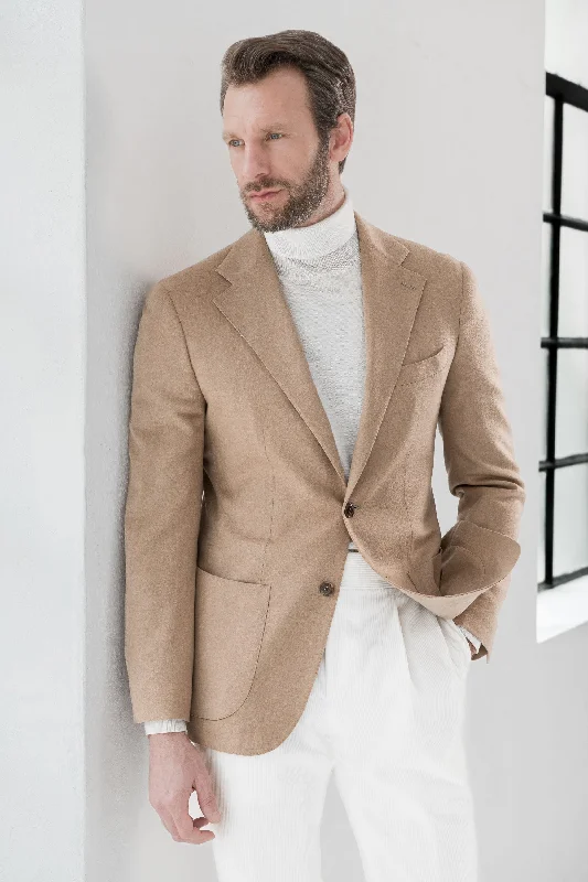 Men's Suits with Peak LapelsCamel Jacket - Made in Italy