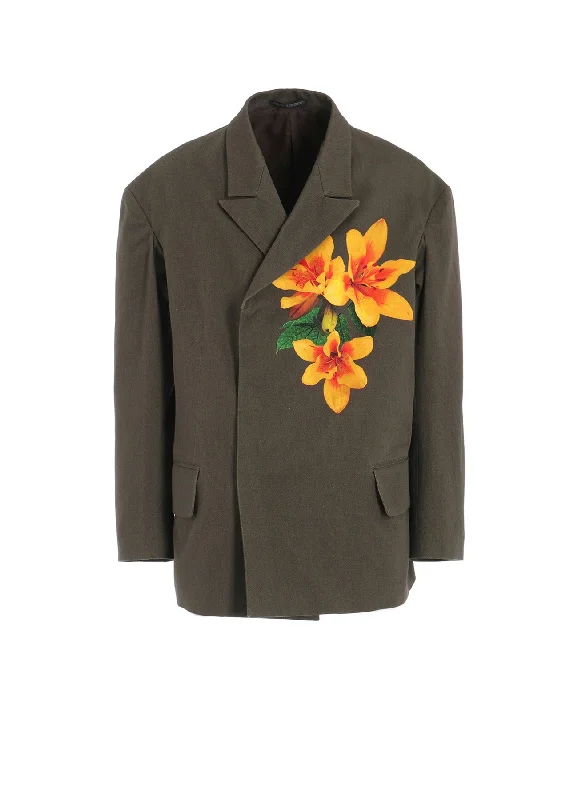 Men's Suits with Mother-of-Pearl ButtonsFLOWER PRINT JACKET "LILY"