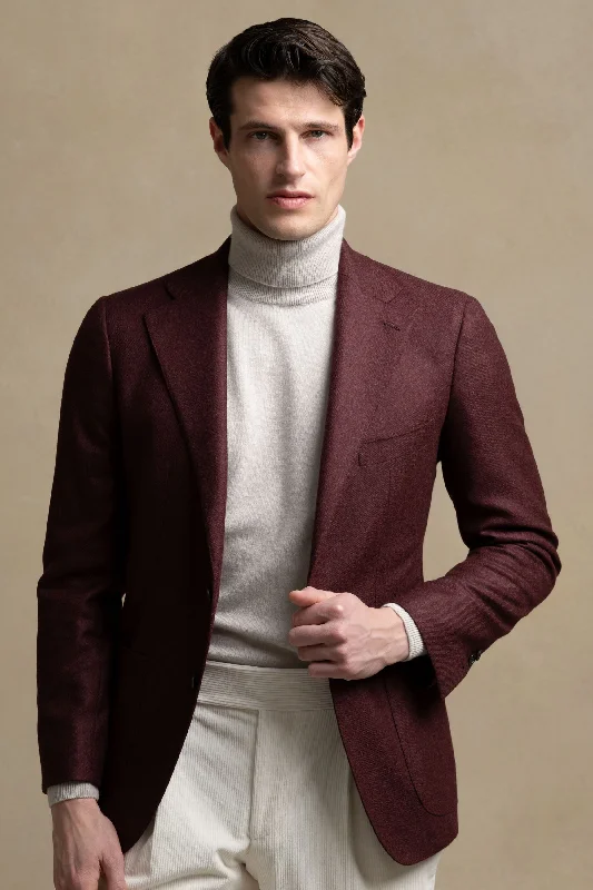 Men's Suits with Wide LegsBordeaux jacket in wool and cashmere - Made in Italy