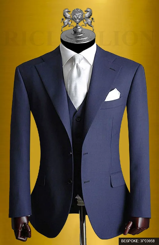 Men's Suits with Pass-Through PocketsIridium Three Piece Suit