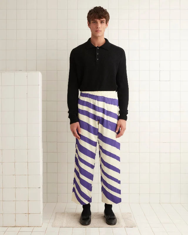 Men's Suits with Flat-Front TrousersAuto Stripe Track Pants