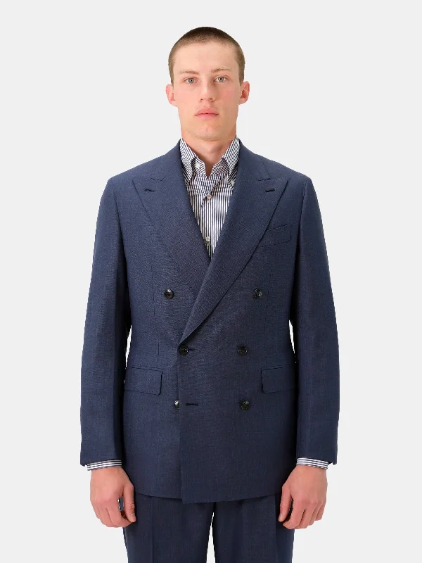 Modern Men's Tailored BlazersNarni Double Breasted Suit - Dusty Blue Microweave Wool