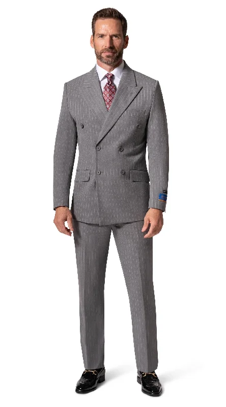 Men's Suits with Linen-Blend FabricsBerragamo BP04K-E32 D/B Slim Suit - Grey