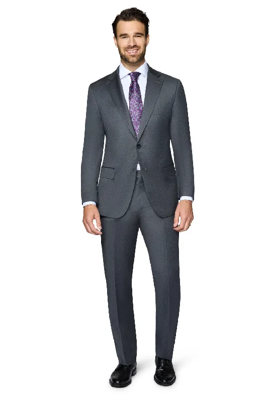 Men's Suits for Special OccasionsBerragamo - Reda | Modern 2-Piece Notch Solid Charcoal Suit