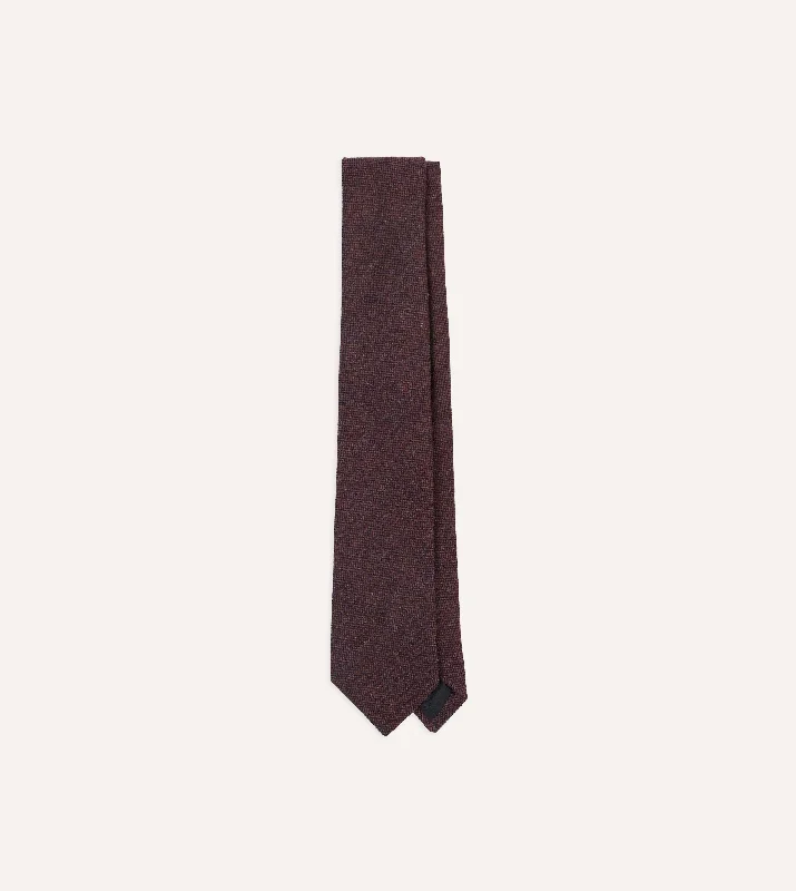 Men's Suits with Patterned FabricsPurple Shetland Wool Tipped Tie