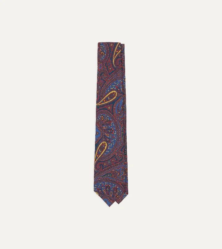 Men's Suits for Every OccasionRed and Blue Large Paisley Print Madder Silk Self Tipped Tie