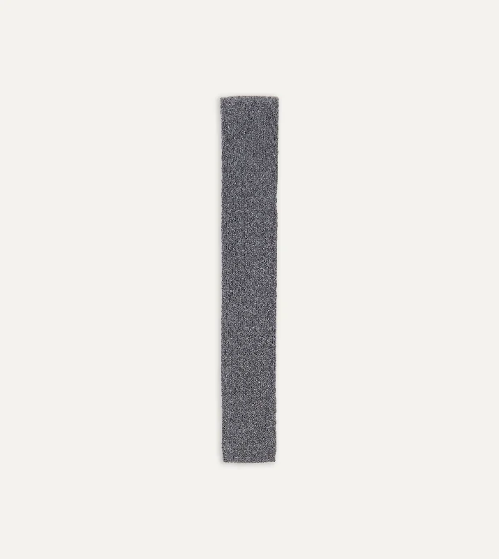 Men's Suits for Skinny MenGrey Knitted Cashmere Wool Solid Colour Tie