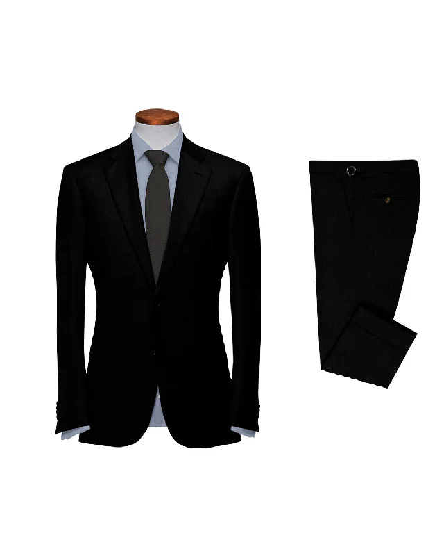 Fashionable Men's Smart Casual SuitsWashable Wool Suit: Black