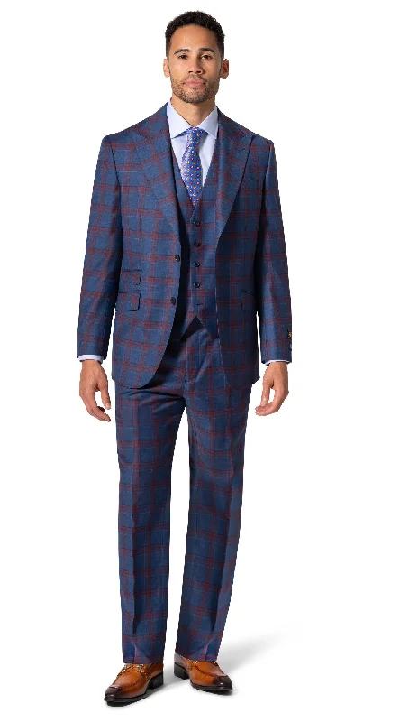 Men's Suits with Structured JacketsBerragamo Essex Elegant - Faille Wool Suit 10005.4100 Big & Tall