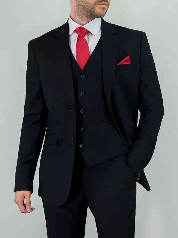 Men's Suits with Synthetic FabricsBlack Suit Package