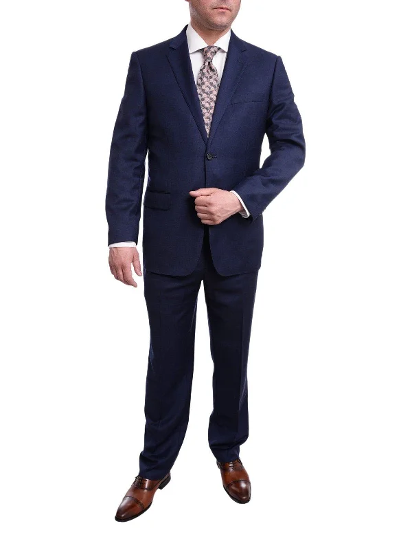 Men's Suits with SuspendersRaphael Classic Fit Solid Blue Two Button Wool Suit