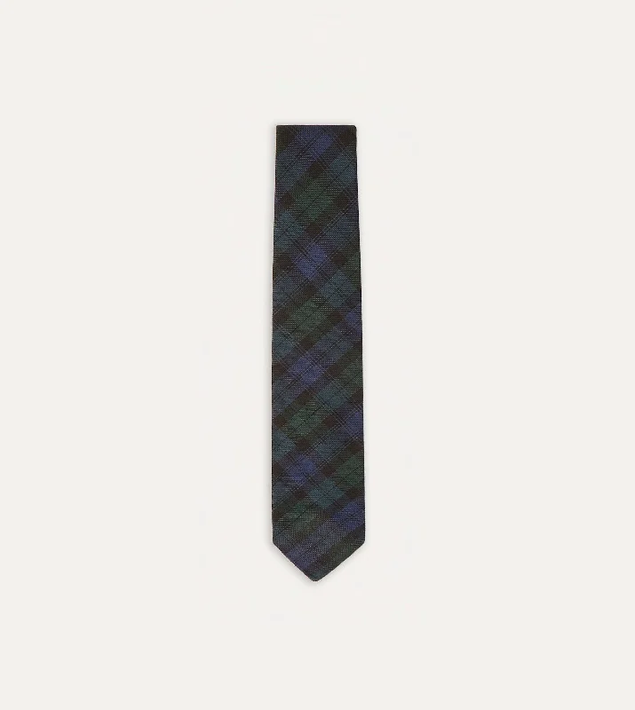 Men's Suits with Cotton-Blend FabricsBlackwatch Fine Woven Grenadine Silk Hand Rolled Tie