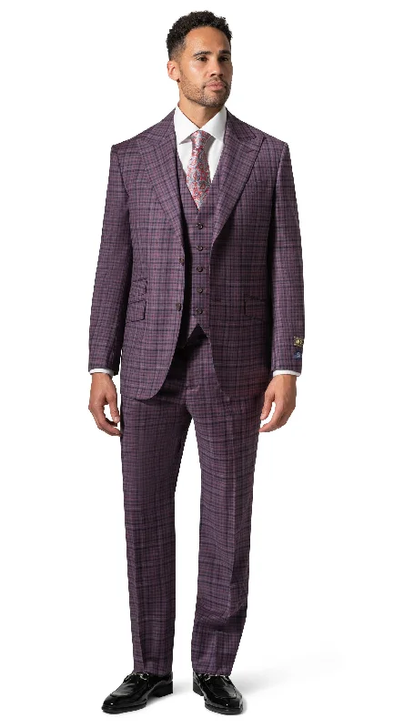 Men's Suits with Flap PocketsBerragamo Essex Elegant - Faille Wool Suit 10005.4099 Big & Tall