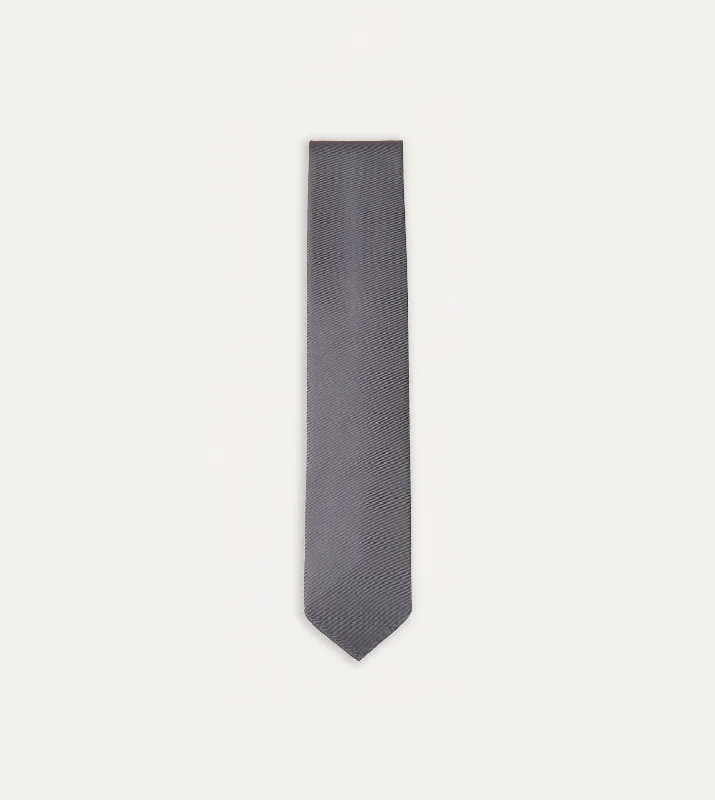 Men's Suits with Slim FitsGrey Silk Twill Hand Rolled Tie