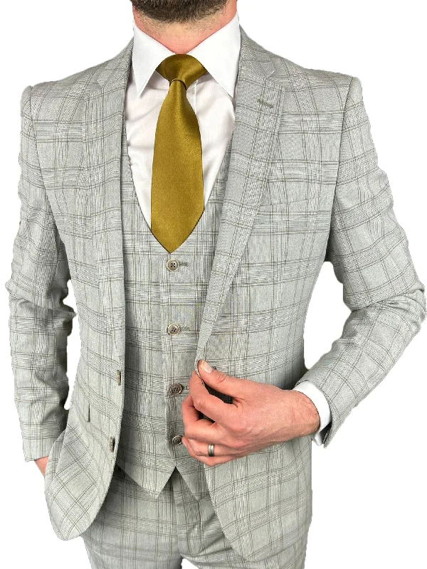 Men's Suits with Flat-Front TrousersCheck Suit