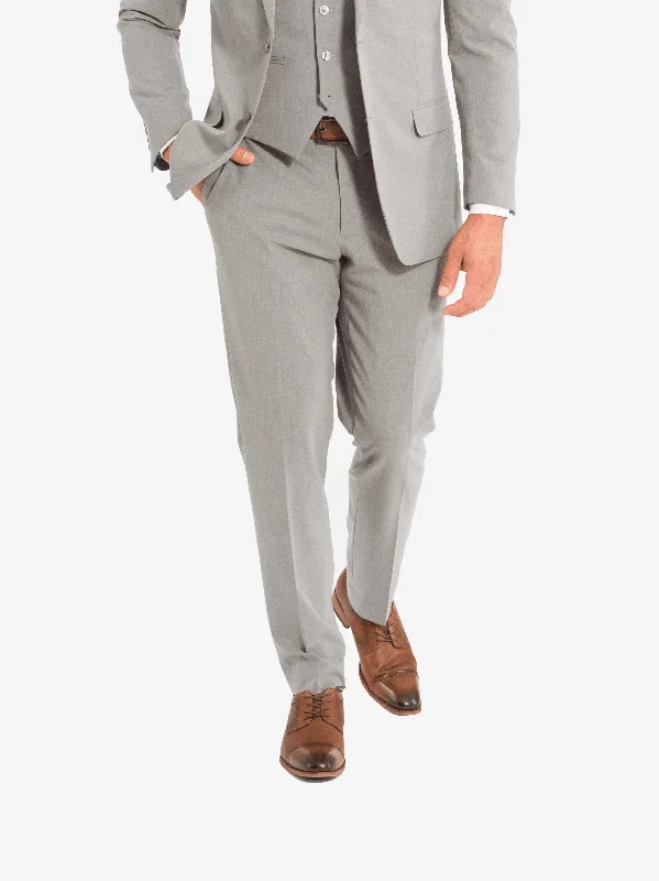 Men's Suits with Notched LapelsLight Grey Tuxedo Pants