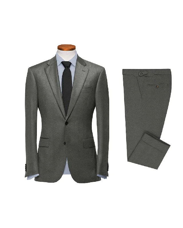 Men's Suits with Brass ButtonsVBC Dark Grey Flannel Suit