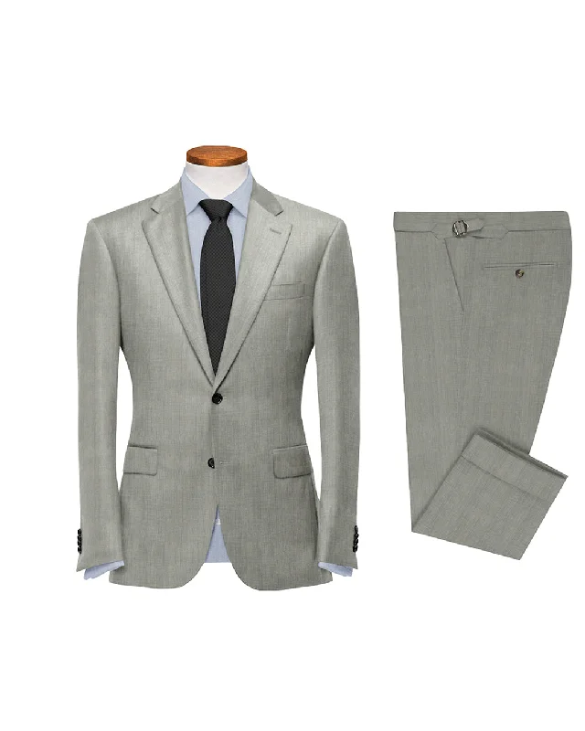 Designer Men's Bespoke SuitsWashable Wool Suit: Light Grey