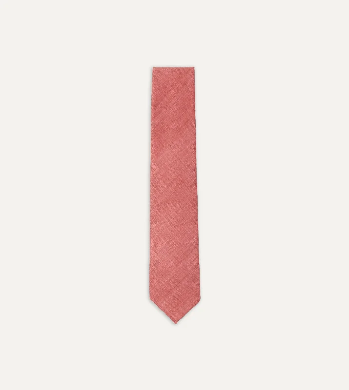 Men's Suits with Satin LiningsPink Tussah Hand Rolled Silk Tie