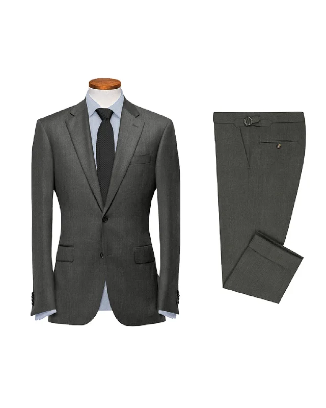 Trendy Men's Patterned SuitsWashable Wool Suit: Mid Grey