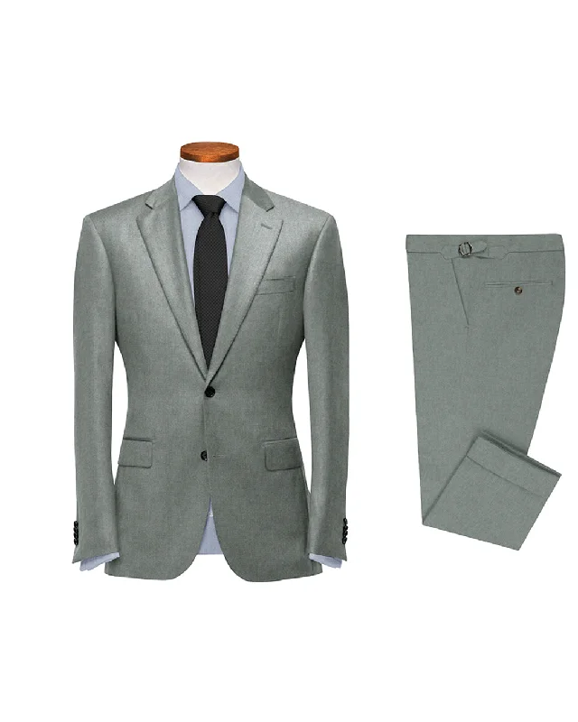 High-Quality Men's Custom SuitsDugdale Flannel: Light Grey Twill 14 Oz Suit