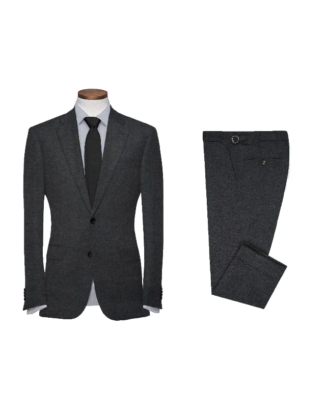 Men's Suits for Black Tie AffairsDugdale Dark Grey Wool Flannel Suit