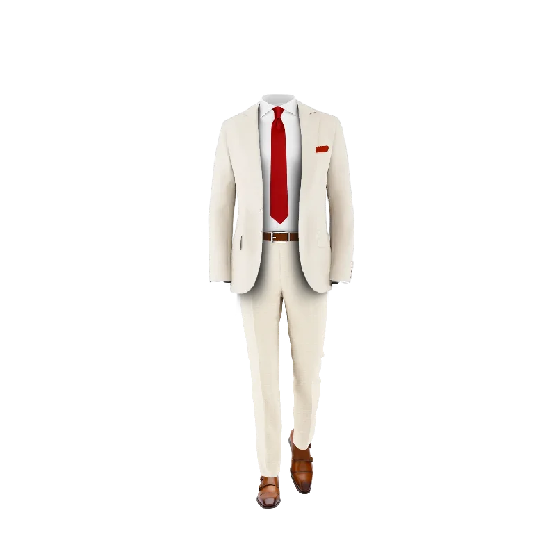 Men's Suits with Ventless JacketsTan Suit Pants