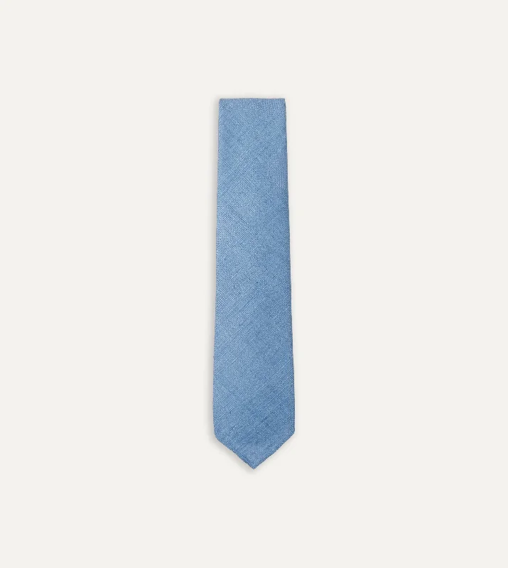 Men's Suits with Personalized LiningsBlue Tussah Hand Rolled Silk Tie