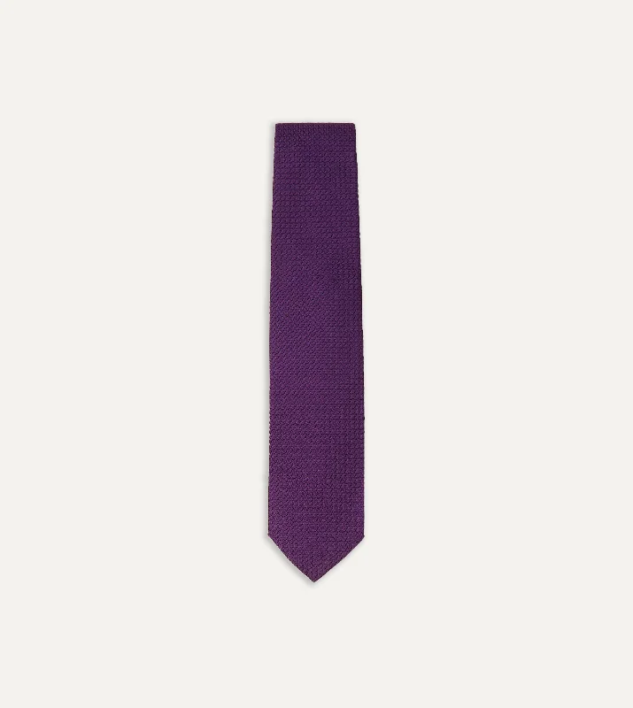 Men's Suits with Phone PocketsPurple Large Knot Grenadine Silk Tipped Tie