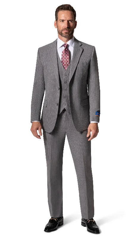 Men's Suits with Slim FitsBerragamo BP04K-E32 3PC Slim Suit - Grey