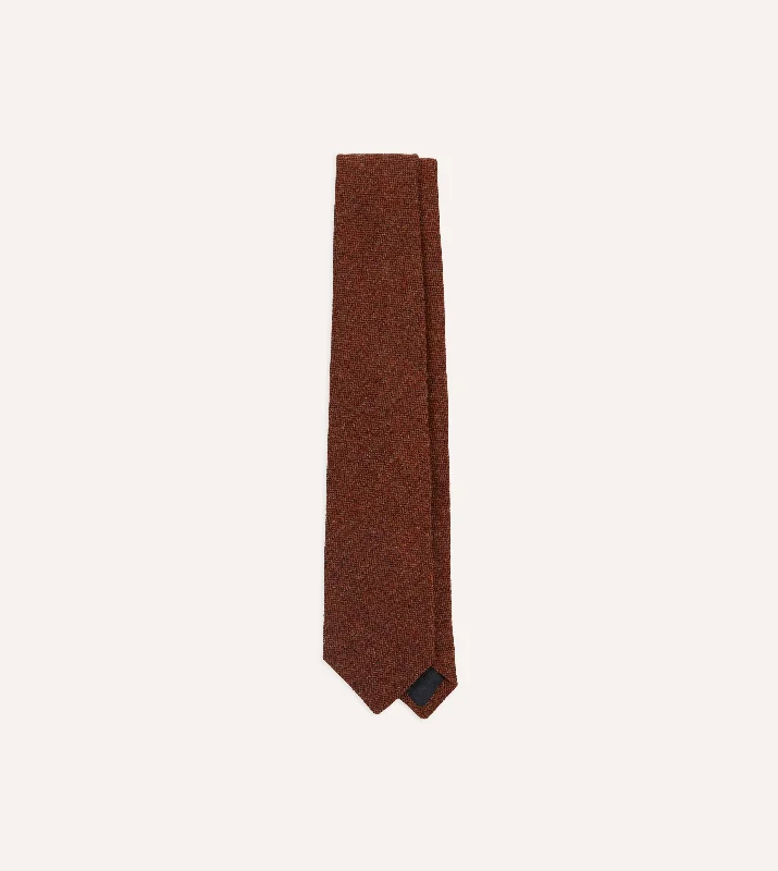 Men's Suits with Cotton-Blend FabricsOrange Shetland Wool Tipped Tie