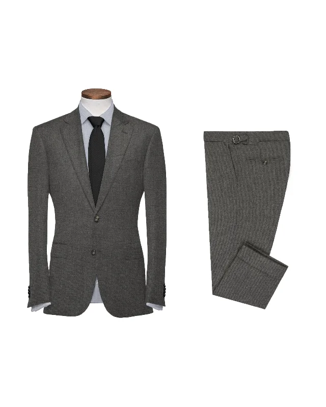 Men's Suits with SuspendersDugdale Ash Grey Wool Flannel Dress Suit