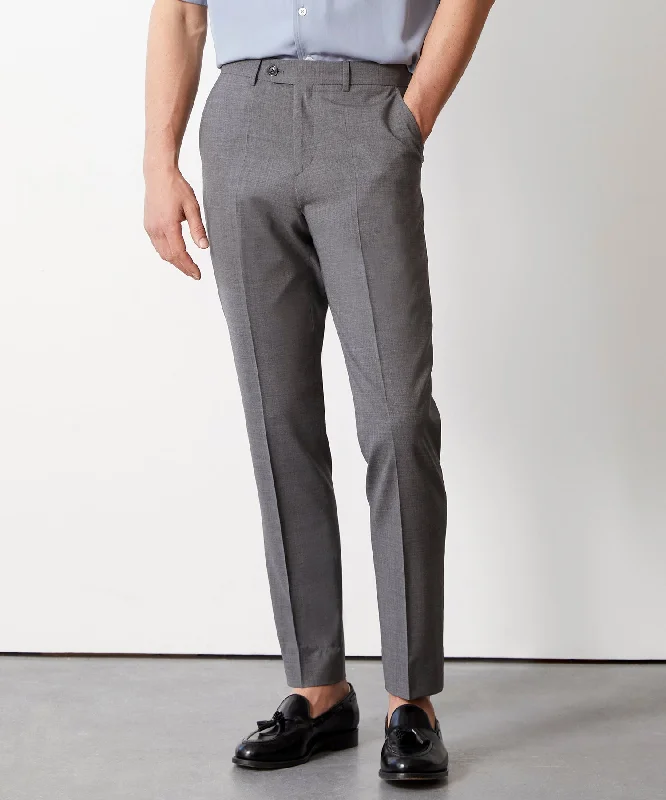 Lightweight Men's Summer SuitsItalian Tropical Wool Sutton Trouser in Charcoal