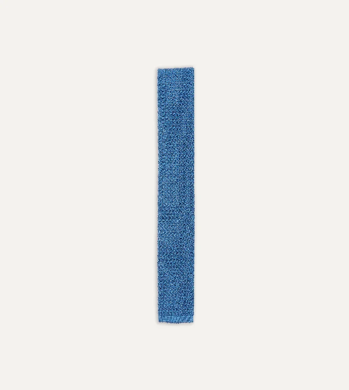 Men's Suits with Breathable FabricsLight Blue Knitted Silk Solid Colour Tie