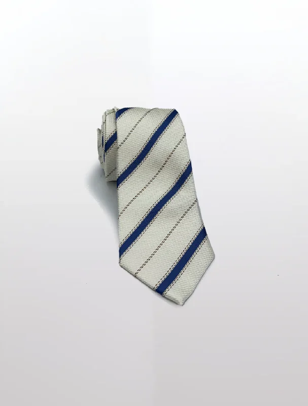 Men's Suits with Slim FitsChampagne with Blue Regimental Patterned Microfiber Tie