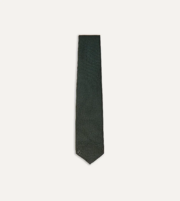 Men's Suits for Creative FieldsGreen Hand Rolled Large Knot Grenadine Tie