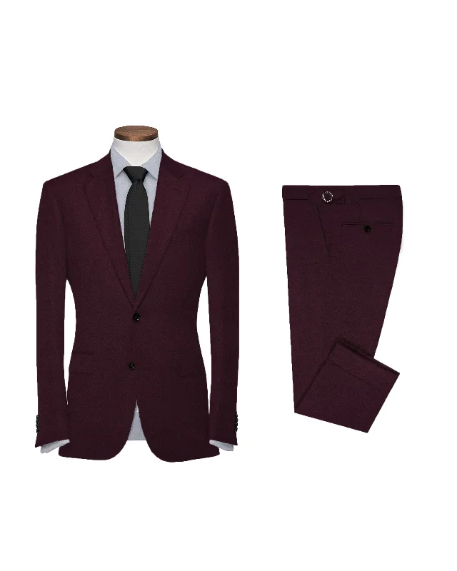 Men's Suits with Relaxed FitsDugdale Maroon Wool Flannel Suit