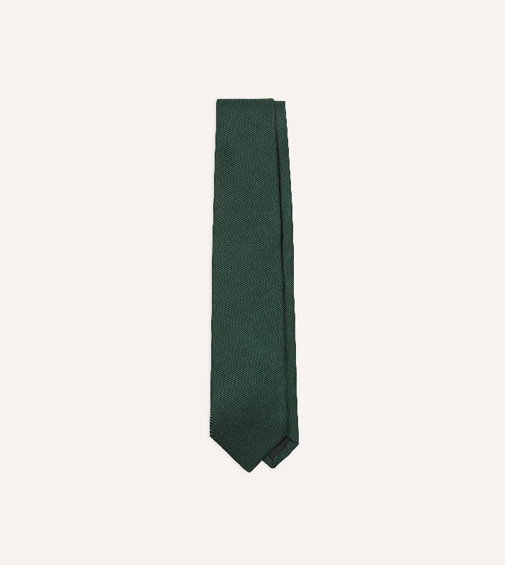 Men's Suits with Breathable FabricsBottle Green 50oz Silk Twill Tipped Tie